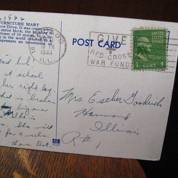 Chicago American Furniture Mart Vintage 1940's Postcard - Picture 5 of 5